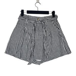 Hollister Womens Shorts Size XS Ultra High Rise Checkered Belted Short Shorts